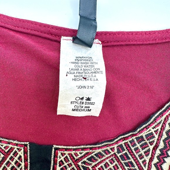 Bellamie Embroidered Dress with Fringe Belle Sleeved Size Medium - Picture 5 of 9